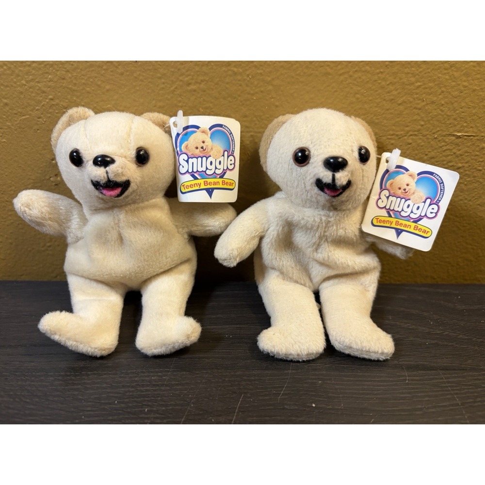 Vintage Set 1999 Snuggle 5 inch Teeny Bean Bear Plush Mini Stuffed Animal NWT